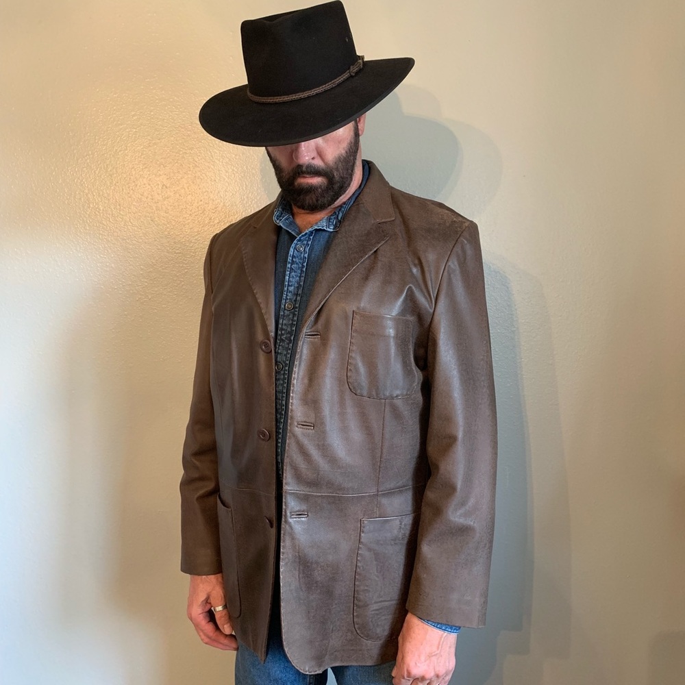 SOLD ⭐️Daniel Cremieux brown leather jacket